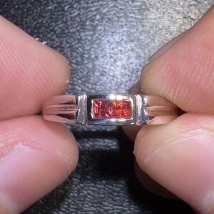 Elegant Red Princess Ruby Gold Plated Over Sterling Silver Ring